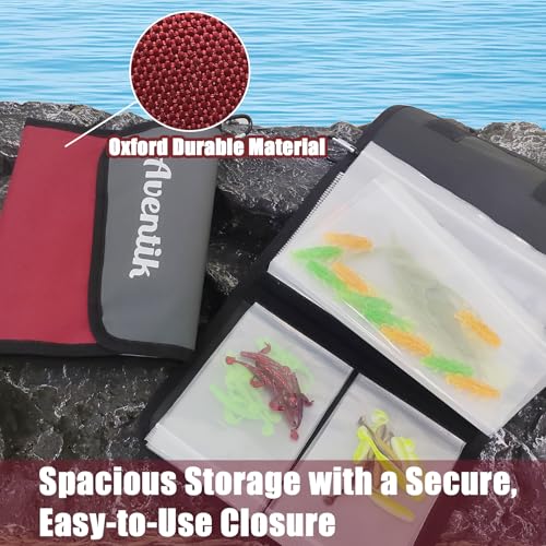 Soft Lure Storage Binder Bait Organizer (L:Dark Red)