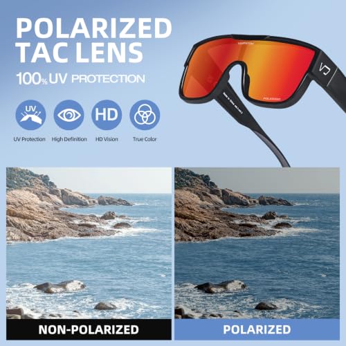 Polarized Fit Over Glasses Sunglasses for Men Women UV Protection (02-red)