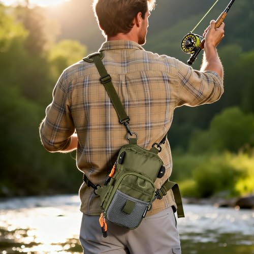 QulayQualy Fly Fishing Bag Chest Pack with WorkStation