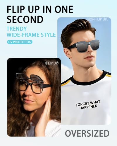 Oversized Sunglasses Over Glasses Polarized UV400 Outdoor Shades