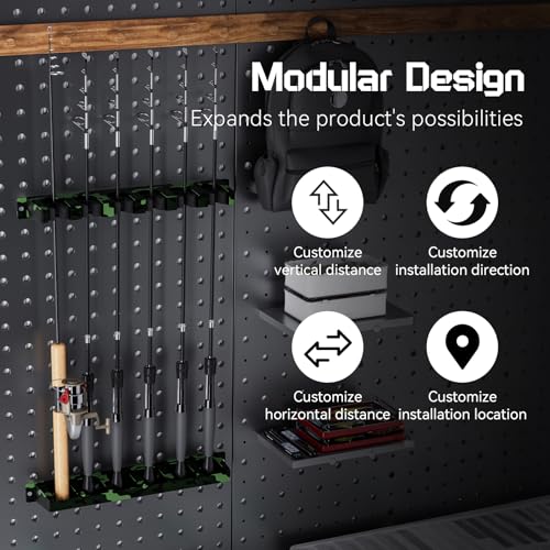 Fishing Rod Holder for Garage Fishing Pole Holders Fishing Rod Rack Vertical Wall