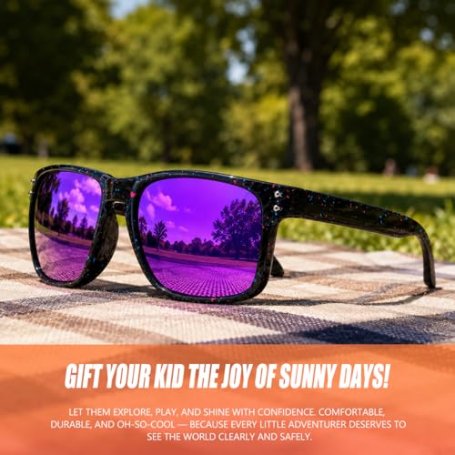 3 Pack Kids Sunglasses Polarized UV Protection Shades for Boys and Girls (A03-blackblue+bluepink+blackpurple)