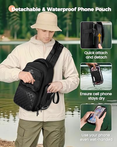 Fishing Sling Bag with Phone Pouch