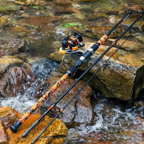 3 Piece Surf Fishing Rod Combo Medium (orange / 11ft-Spinning-3Pc-MH)