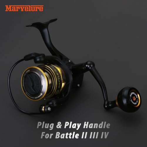 Foldable Power Handle for Penn Battle II III IV (Black Gold / For Battle 5000-6000 Thread (Voyager Version))