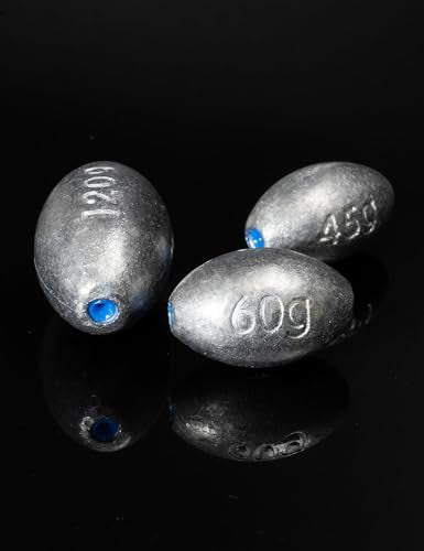 Egg Sinkers Fishing Weights Oval Shaped Fishing Sinkers Lead Fishing Sinker for Saltwater Fishing