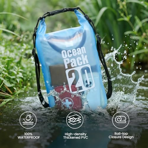 Waterproof Dry Bag Backpack for Kayaking (Orange / 20L)
