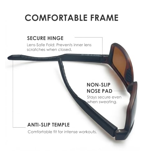 Polarized Sunglasses for Men and Women (C05- Frame: Matte Black & Tortoise / Lens: Brown)
