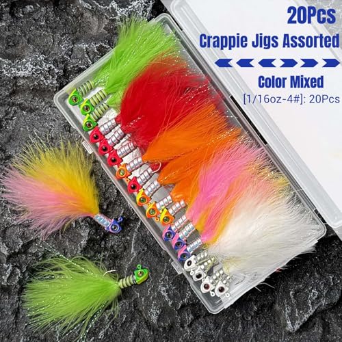 Crappie Hair Jigs (1/16oz-20pcs)