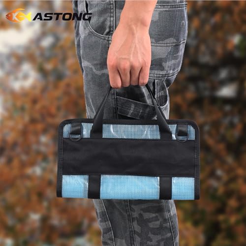 Fishing Lure Stroage Bag Covenient 6 Pocket Large Capacity PVC Heavy Duty Protective Cover Durable Fishing Bag for all Fishing Bait Trolling Fishing Lure Wraps Box for Saltwater (Blue / 1pc)