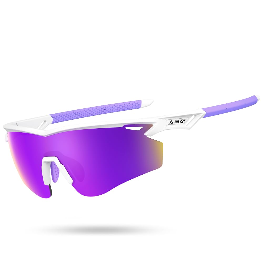 Polarized Running Sunglasses for Men Women Ultra (Elegant White Purple)