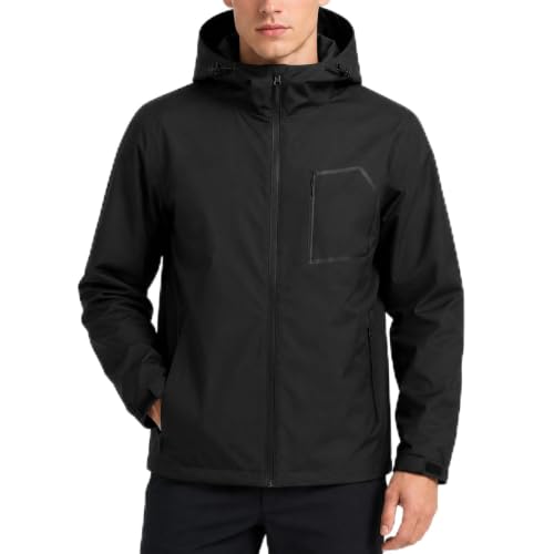 Mens Windbreaker Jackets Lightweight Hooded Waterproof Rain Jacket