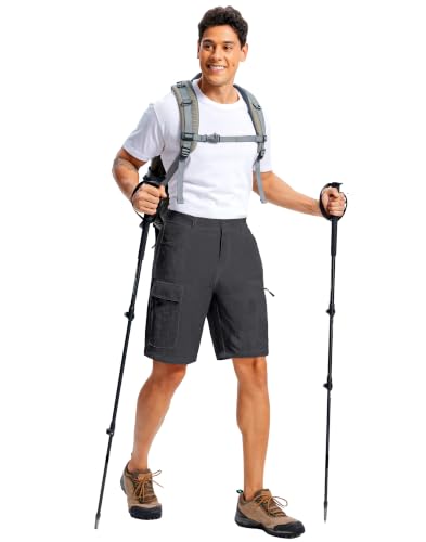 Men's Hiking Cargo Shorts 9" Lightweight Quick Dry 6 Pockets
