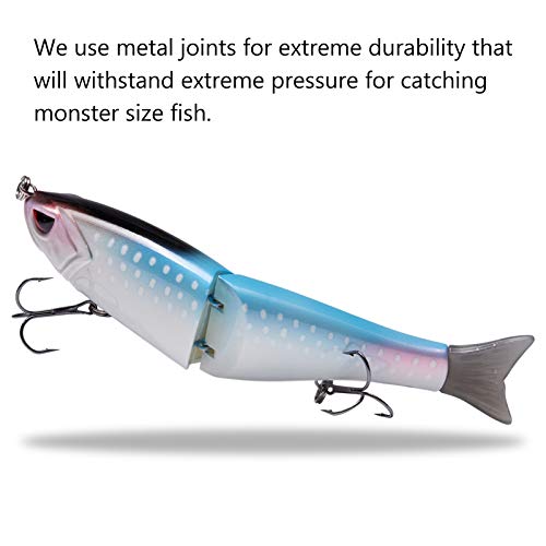SwimShad Glide Baits Jointed Swimbait Bass Pike Salmon Trout Muskie Fishing Lure (Scales / 4.5in/0.65oz)