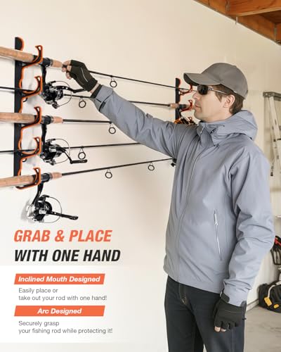 Fishing Rod Rack (Orange / 3 pack holds up 15 rods)