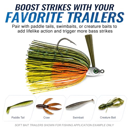 4 Pack Weedless Swim Jigs for Bass Fishing