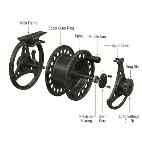 Fly Fishing Reel with Aluminum Alloy Body 5