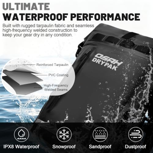 Waterproof Dry Bag Backpack 25L (Black / 25L)