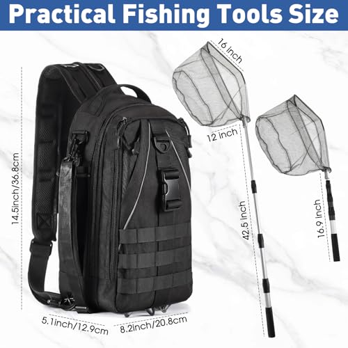 256 Pcs Fishing Backpack with Tackle Box Gears