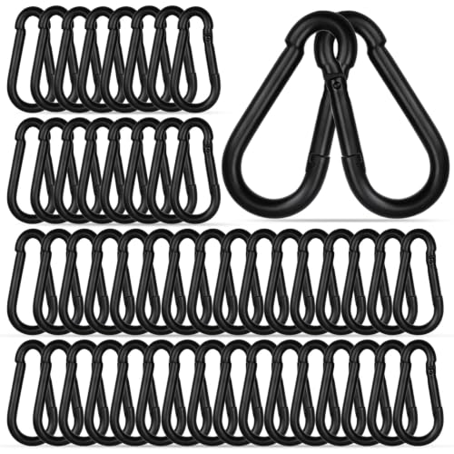 60PCS Carabiner Clips (Black / 60PCS-M5)