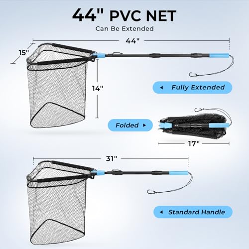 Triangle Fishing Net with Non (44" Full - Floating Net (Telescopic Pole))