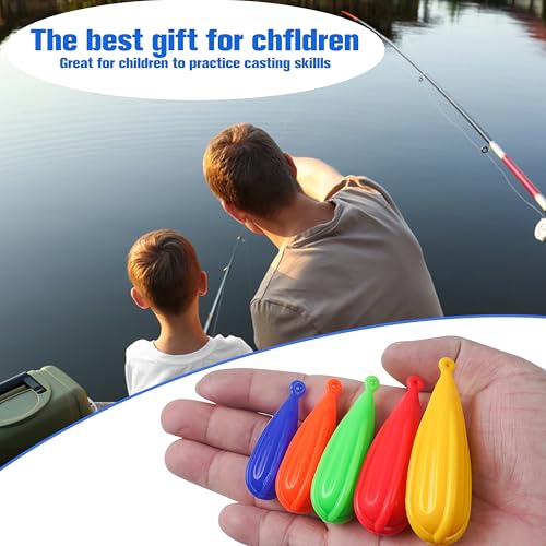 Fishing Practice Plugs Bait Casting Practice Plugs 5 Size Mixed Colors Silicone Weights Fishing Practice Plug for Kids Beginners Improving Throwing Casting Skills (10pcs)