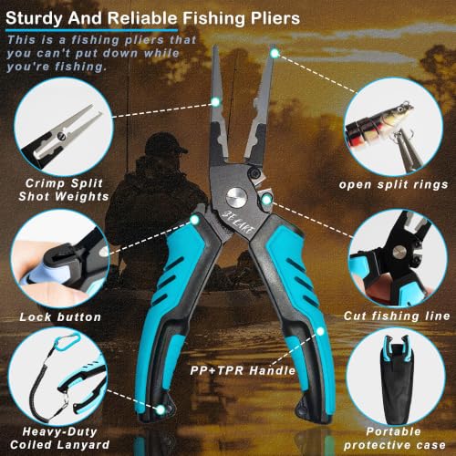 7 PCS Fishing Pliers Tool Kit (Blue)