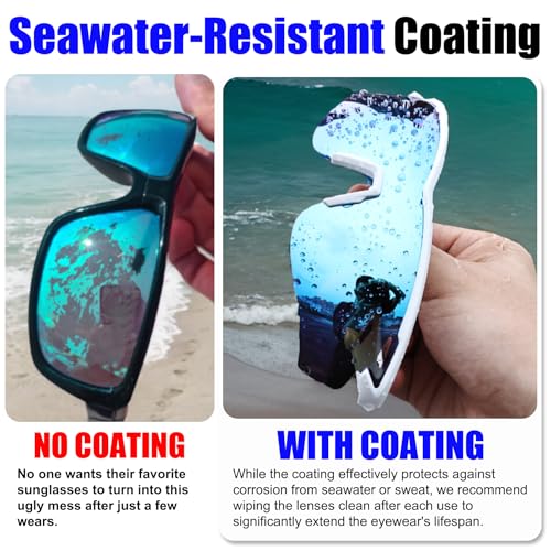 Polarized Sports Sunglasses for Men Women (White Blue)