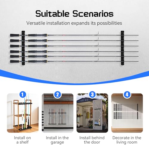 Fishing Rod Holder for Garage Fishing Pole Holders Fishing Rod Rack Vertical Wall