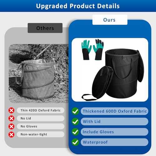 24 Gallons Collapsible Trash Can with Gloves