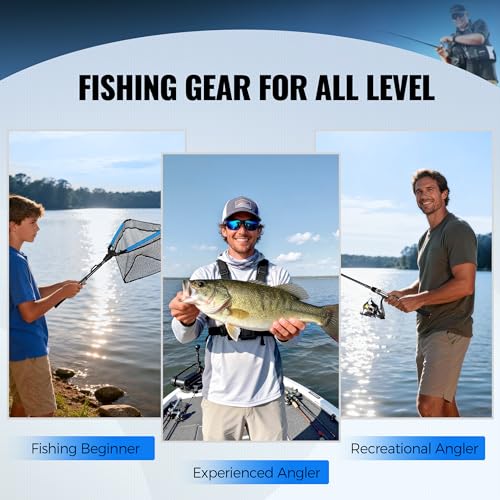 Fishing Rod and Reel Combo Pole Gear Kit Telescopic Beginner (Grey Rod &137pcs Tackle &Net(5.91 ft))