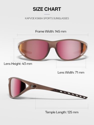 Polarized Sports Sunglasses for Men Women (02a Pink)