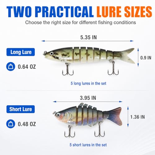 Bass Fishing Lures (10PCS / 2 Sizes)