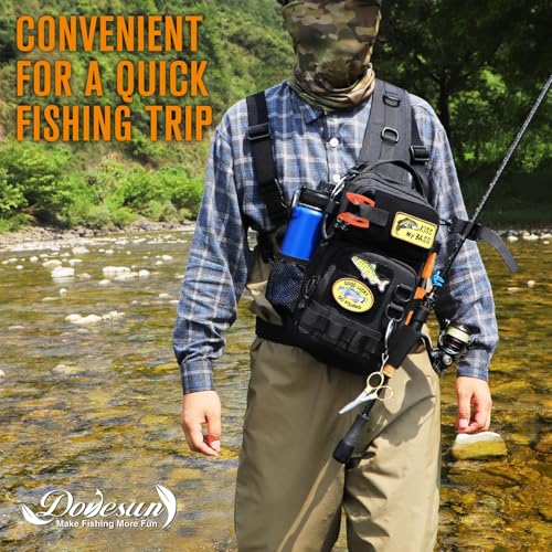 Small Fishing Backpack Fishing Sling Bag with 3600 Tackle Box Small Tackle Backpack with Tool Set Black (B: Fishing Tackle Backpack With Tool Set(black))