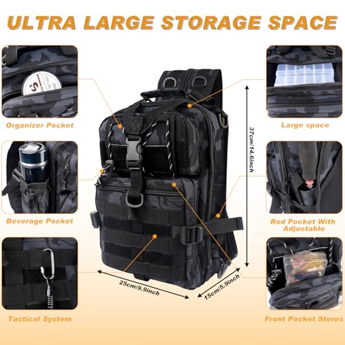 139PCS Tackle Box Backpack (Black Scorpion)