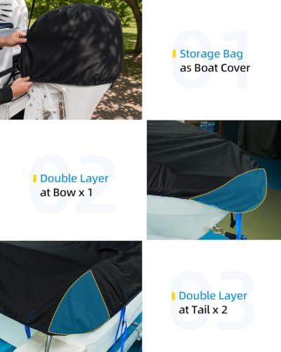 1200D Bass Fishing Boat Cover Waterproof with Reflective Strips