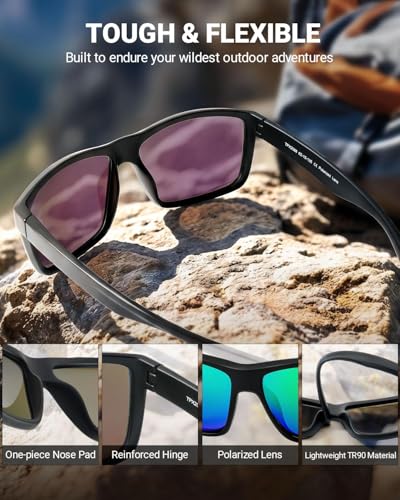 Floating Sunglasses for Men Women (P1 Black Floating Frame/Green Mirrored Lens)