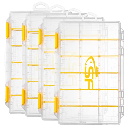Tackle Box 3600 Plastic Tackle Trays Fishing Tackle Box Storage Organizer with Removable Dividers 4 Packs Lure Terminal Storage