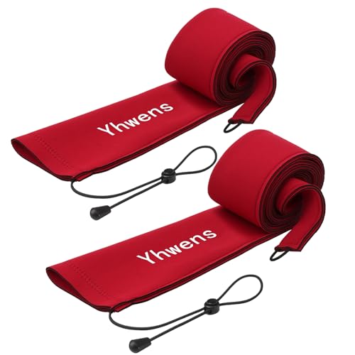 Neoprene Fishing Rod Sleeve Rod Socks for Fishing Poles Sleeve Rod Cover Rod Protector for Casting Spinning Trolling Fishing Rod Storage Durable (75" / Red 2PCS)