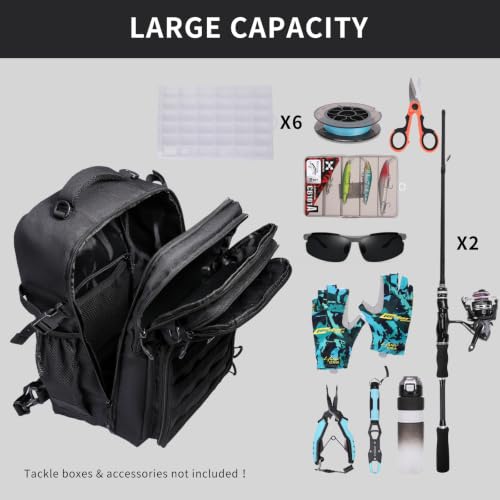 Fishing Backpack with Rod Holder