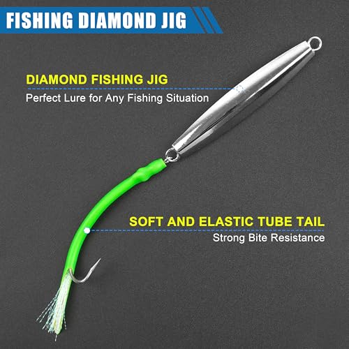 Diamond Jigs Saltwater Fishing Lures (Green-1pc / 2oz)