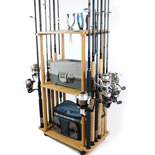 12 Fishing Rod Tackle Cart