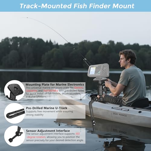 Kayak Fish Finder Mount with Adjustable Transducer Mounting Arm