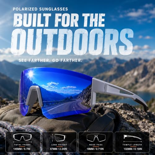 3 Pack Polarized Sports Sunglasses UV400 (A3-black+green+grey Blue)