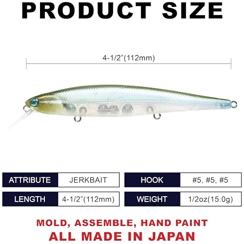 Slender Pointer 112 MR Fishing Lure (550 Silver Side Ghost Minnow)