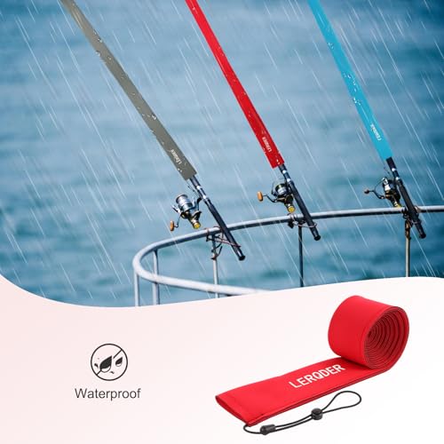 Premium Neoprene Fishing Rod Sleeves (75" / Red)