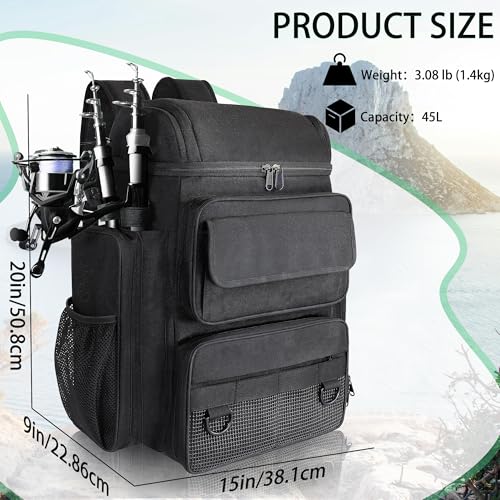 Fishing Backpack with Rod Holders