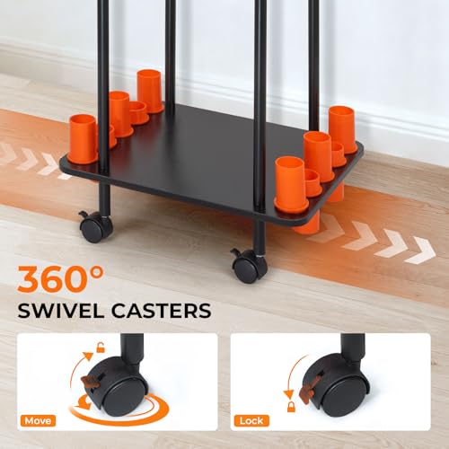 Gear Trolley Mobile Fishing Rod Holder for Garage
