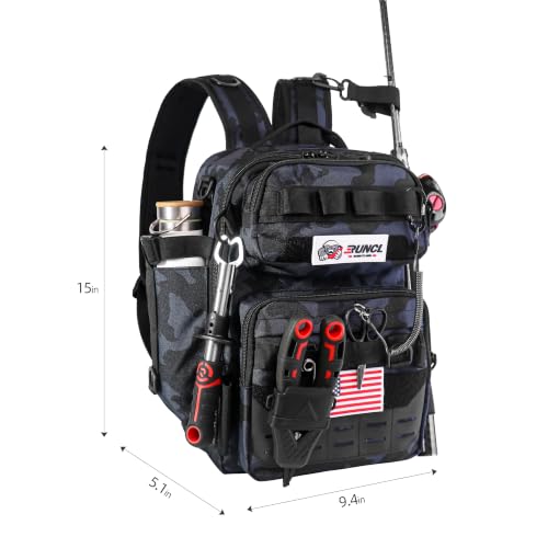 Fishing Tackle Backpack (Black Camo)