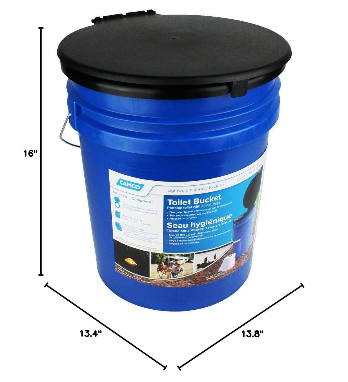 Portable Toilet Bucket with Snap (One Size)